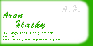 aron hlatky business card